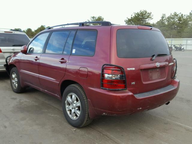 JTEDP21AX50048768 - 2005 TOYOTA HIGHLANDER MAROON photo 3