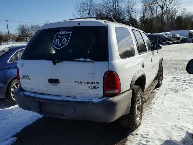 1D4HS38N63F521050 - 2003 DODGE DURANGO SP WHITE photo 4