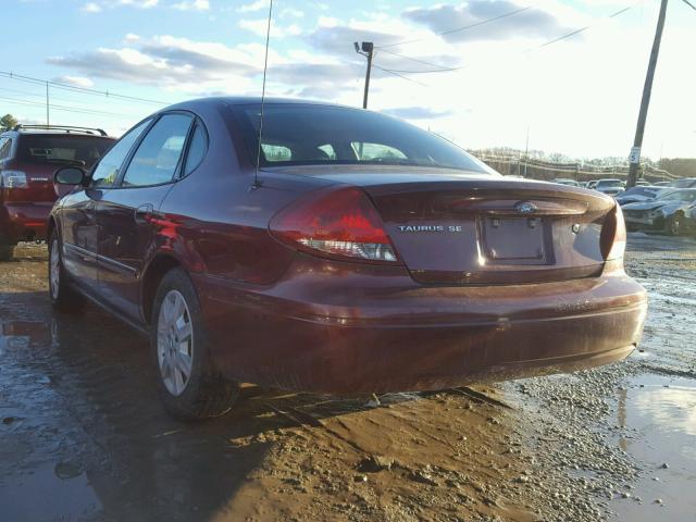 1FAFP53U36A163087 - 2006 FORD TAURUS SE MAROON photo 3