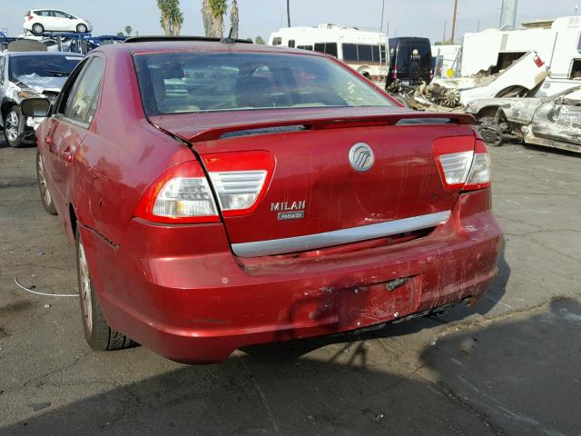 3MEHM08Z18R662318 - 2008 MERCURY MILAN PREM RED photo 3