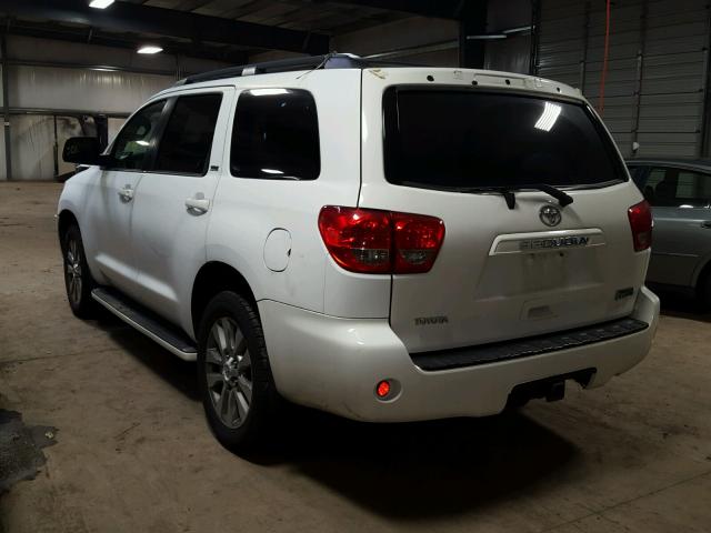 5TDBY64A08S014593 - 2008 TOYOTA SEQUOIA SR WHITE photo 3