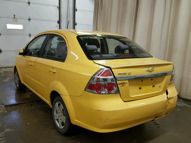 KL1TD56E79B621486 - 2009 CHEVROLET AVEO LS YELLOW photo 3