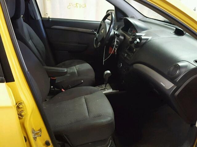 KL1TD56E79B621486 - 2009 CHEVROLET AVEO LS YELLOW photo 5