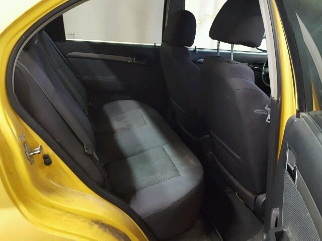 KL1TD56E79B621486 - 2009 CHEVROLET AVEO LS YELLOW photo 6
