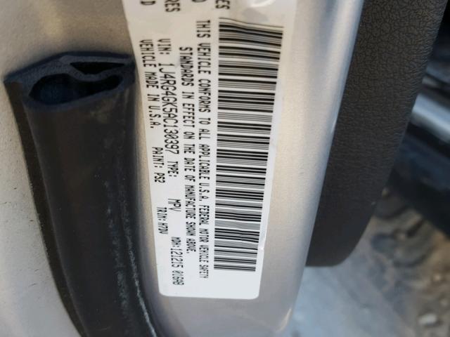 1J4RG4GK5AC130397 - 2010 JEEP COMMANDER SILVER photo 10