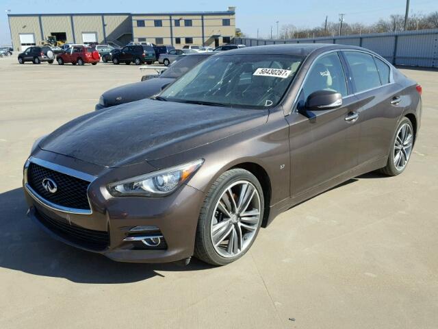 JN1BV7AP8EM679274 - 2014 INFINITI Q50 BASE Marrón foto 2