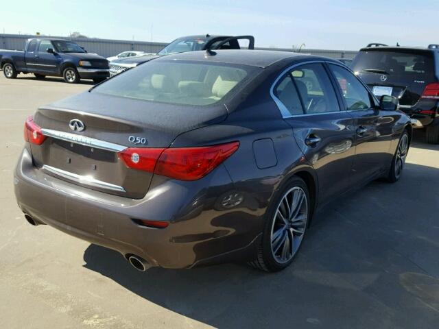 JN1BV7AP8EM679274 - 2014 INFINITI Q50 BASE Marrón foto 4