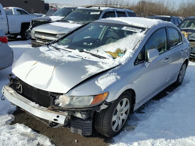 2HGFA16578H332977 - 2008 HONDA CIVIC LX SILVER photo 2