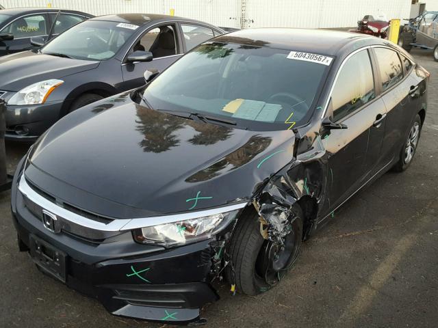 2HGFC2F50GH568210 - 2016 HONDA CIVIC LX BLACK photo 2