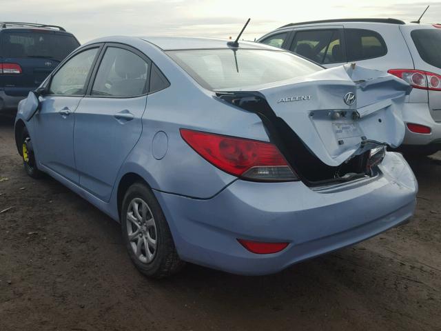 KMHCT4AE0DU421099 - 2013 HYUNDAI ACCENT GLS BLUE photo 3