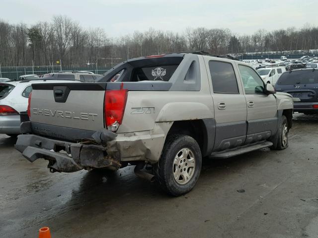 3GNEK12T24G204174 - 2004 CHEVROLET AVALANCHE BEIGE photo 4