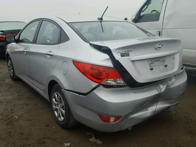 KMHCT4AE7DU460367 - 2013 HYUNDAI ACCENT GLS SILVER photo 3