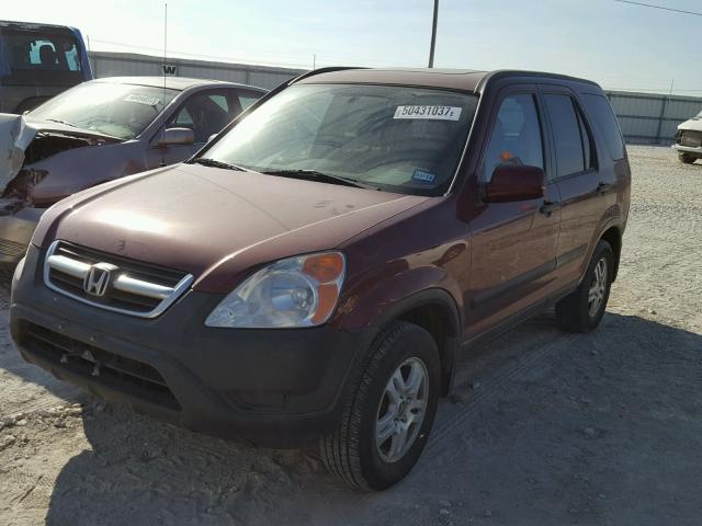 JHLRD78892C076965 - 2002 HONDA CR-V EX BURGUNDY photo 2