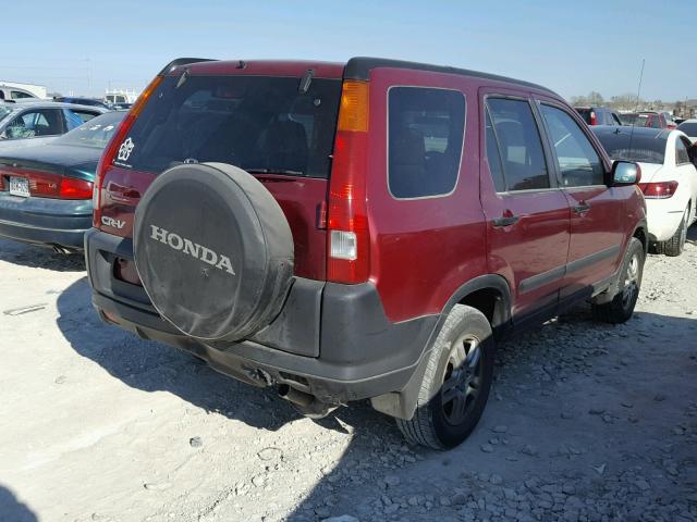 JHLRD78892C076965 - 2002 HONDA CR-V EX BURGUNDY photo 4