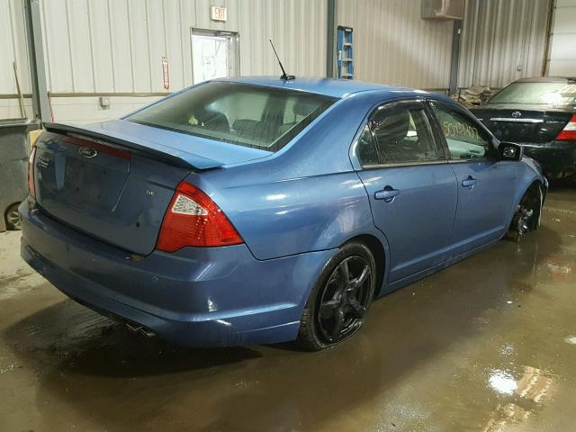 3FAHP0HA4AR238601 - 2010 FORD FUSION SE BLUE photo 4