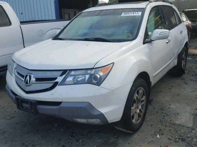 2HNYD28668H553670 - 2008 ACURA MDX TECHNO WHITE photo 2