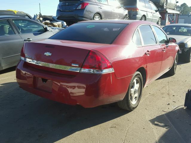 2G1WB55K989197529 - 2008 CHEVROLET IMPALA LS RED photo 4