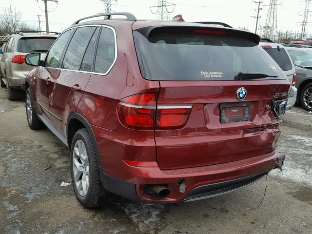 5UXZV4C58D0G54873 - 2013 BMW X5 XDRIVE3 BURGUNDY photo 3