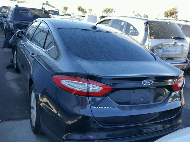 3FA6P0H78ER130144 - 2014 FORD FUSION SE BLACK photo 3