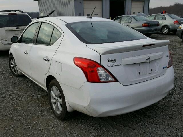 3N1CN7AP0DL851777 - 2013 NISSAN VERSA S WHITE photo 3