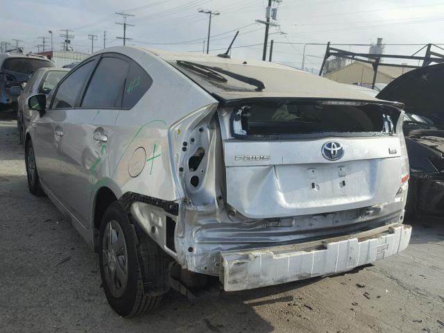 JTDKN3DU8A0235207 - 2010 TOYOTA PRIUS SILVER photo 3