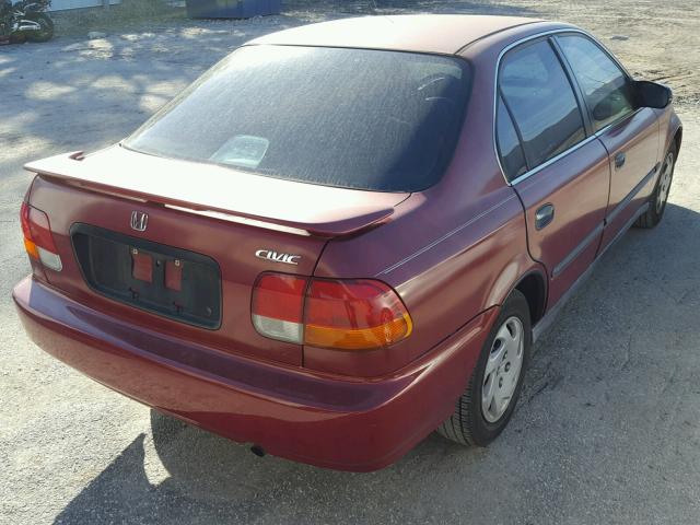 1HGEJ6574VL007763 - 1997 HONDA CIVIC LX RED photo 4