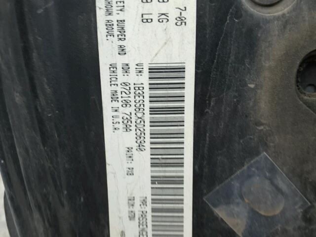 1B3ES56CX5D256940 - 2005 DODGE NEON SXT BLACK photo 10