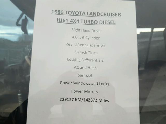 HJ61003794 - 1986 TOYOTA LANDCRUISE 橙色 照片 9