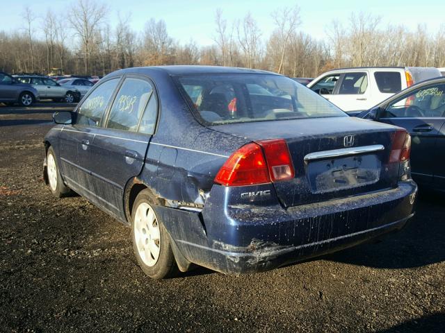 2HGES25842H557665 - 2002 HONDA CIVIC EX BLUE photo 3