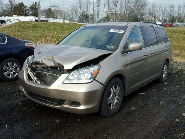 5FNRL38725B111417 - 2005 HONDA ODYSSEY EX BEIGE photo 2