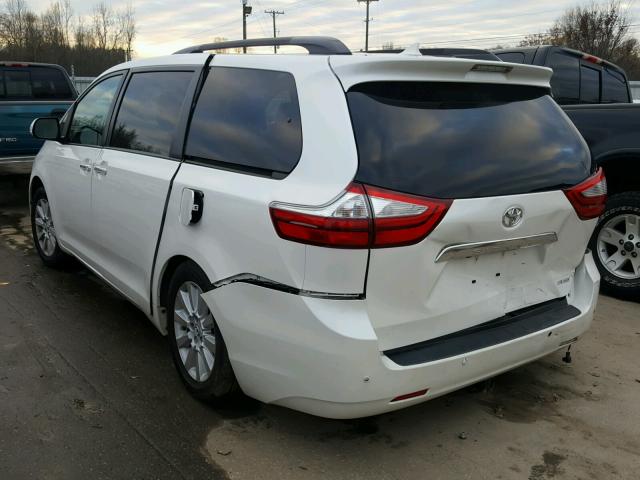 5TDYK3DC5FS556099 - 2015 TOYOTA SIENNA XLE WHITE photo 3