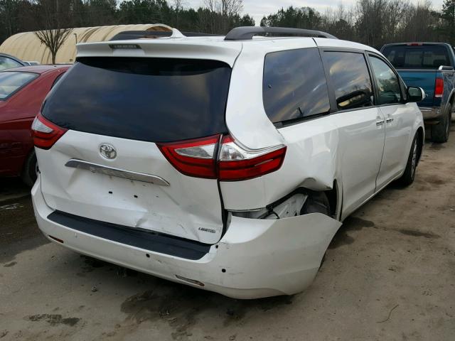 5TDYK3DC5FS556099 - 2015 TOYOTA SIENNA XLE WHITE photo 4