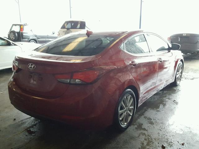 5NPDH4AE0GH655784 - 2016 HYUNDAI ELANTRA SE RED photo 4