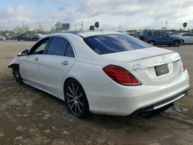 WDDUG7JB9FA156035 - 2015 MERCEDES-BENZ S 63 AMG WHITE photo 3