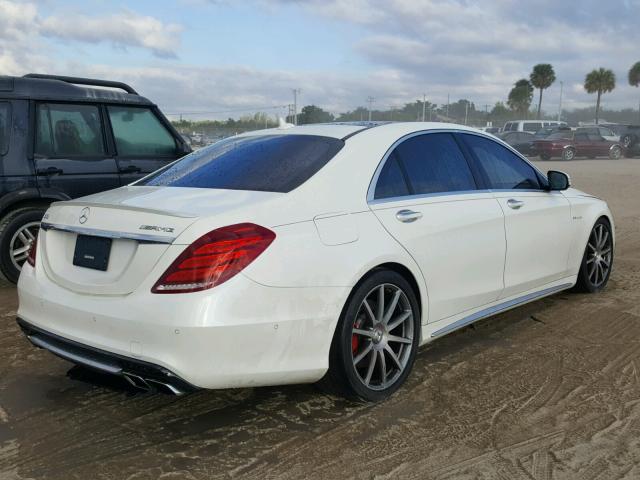 WDDUG7JB9FA156035 - 2015 MERCEDES-BENZ S 63 AMG WHITE photo 4