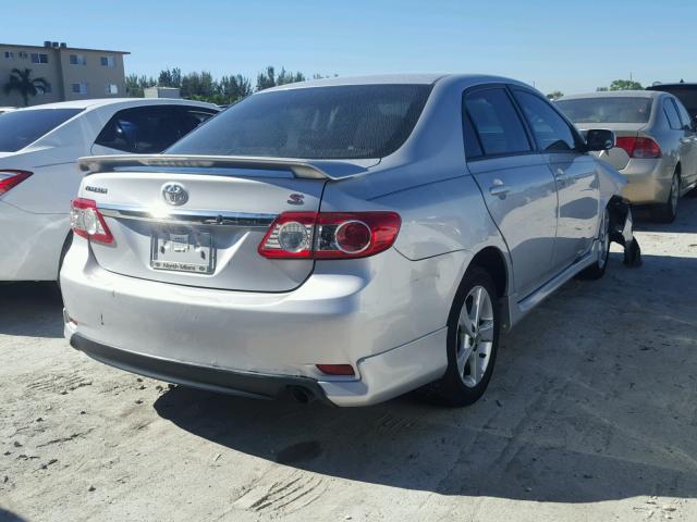 2T1BU4EE2CC917685 - 2012 TOYOTA COROLLA BA SILVER photo 4