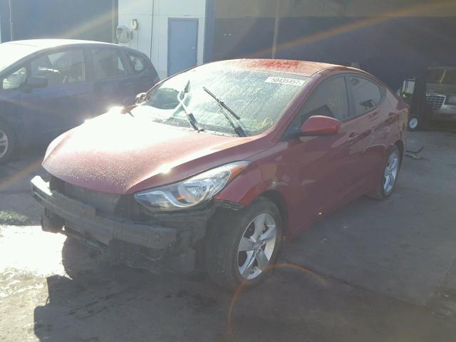 KMHDH4AE4BU092703 - 2011 HYUNDAI ELANTRA GL RED photo 2