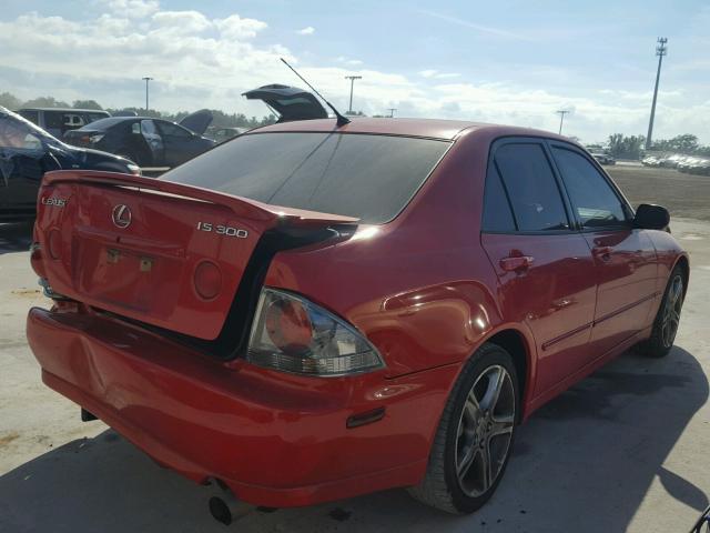 JTHBD192550099010 - 2005 LEXUS IS 300 RED photo 4