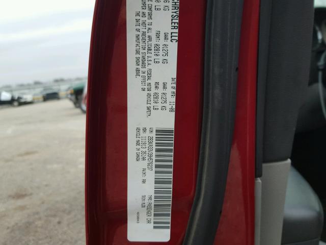 2B3KA33V39H576237 - 2009 DODGE CHARGER SX RED photo 10