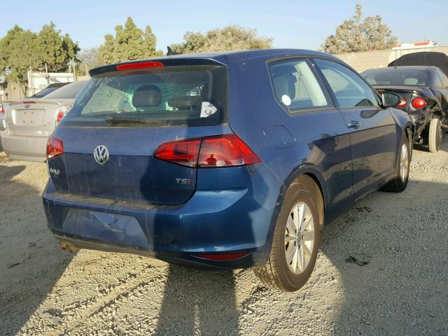 3VW817AU3FM073103 - 2015 VOLKSWAGEN GOLF BLUE photo 4