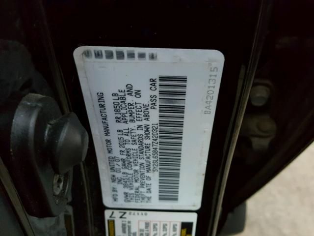 5Y2SL65847Z420321 - 2007 PONTIAC VIBE BLACK photo 10