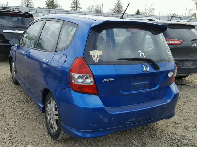 JHMGD37608S053875 - 2008 HONDA FIT SPORT BLUE photo 3