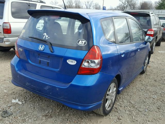 JHMGD37608S053875 - 2008 HONDA FIT SPORT BLUE photo 4