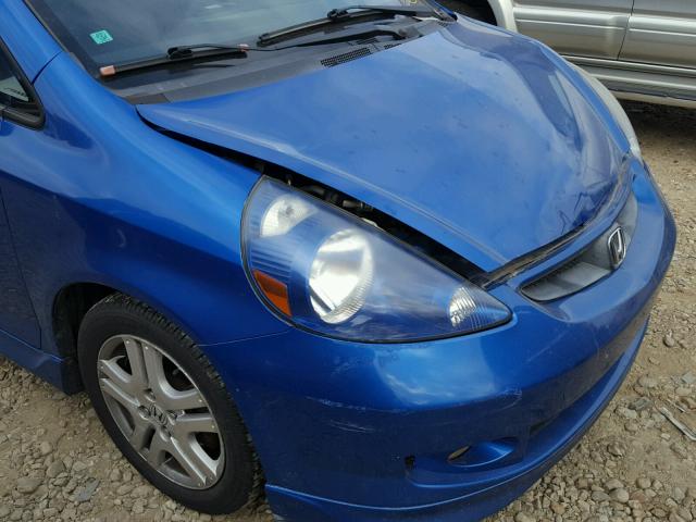 JHMGD37608S053875 - 2008 HONDA FIT SPORT BLUE photo 9