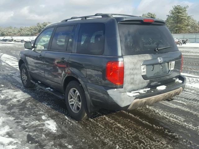 2HKYF18614H506039 - 2004 HONDA PILOT EXL GRAY photo 3