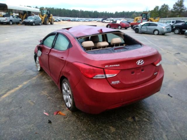 KMHDH4AE7DU745964 - 2013 HYUNDAI ELANTRA GL RED photo 3