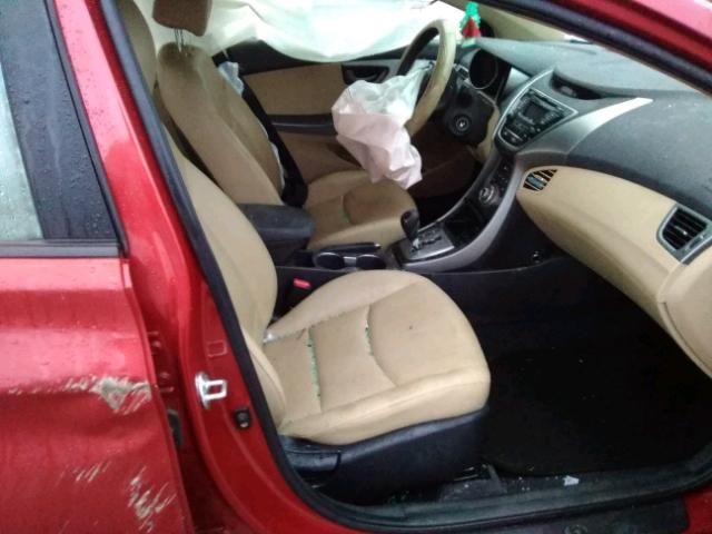 KMHDH4AE7DU745964 - 2013 HYUNDAI ELANTRA GL RED photo 5