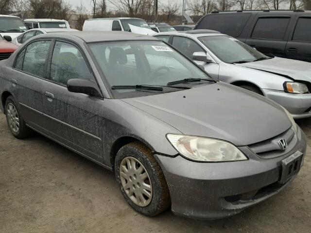 2HGES15585H509705 - 2005 HONDA CIVIC LX GRAY photo 1