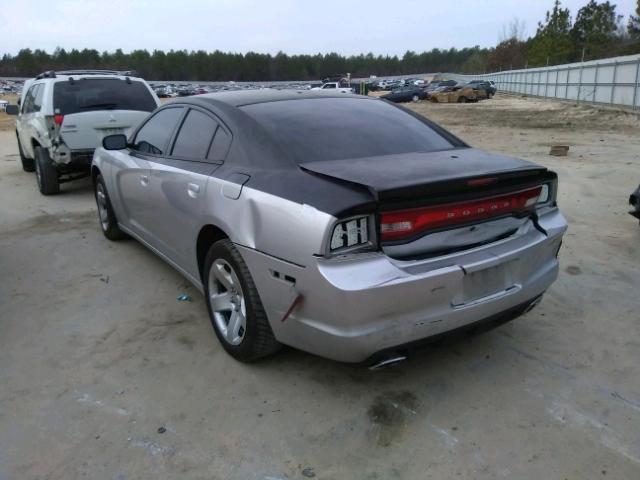 2B3CL1CT7BH574143 - 2011 DODGE CHARGER PO SILVER photo 3