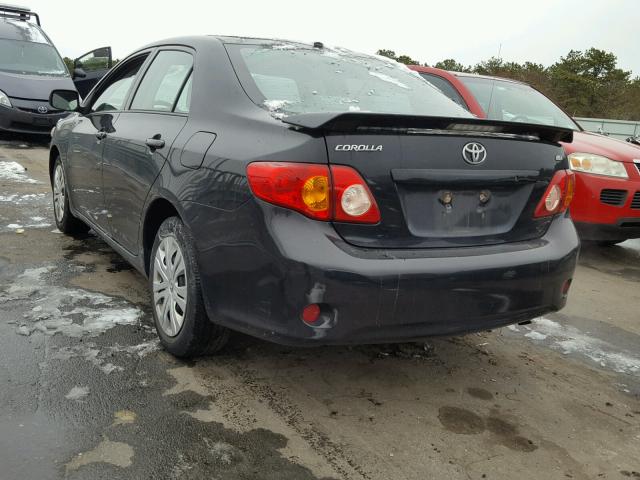 1NXBU4EE4AZ351041 - 2010 TOYOTA COROLLA BA BLACK photo 3